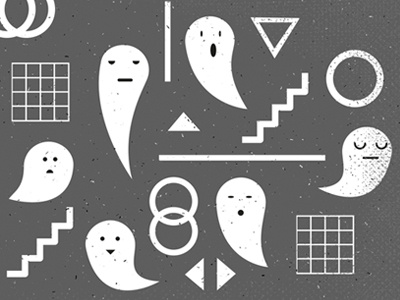 ghosts have feelings too... geometric ghost halloween illustration pattern shape texture vector