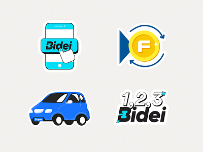 Stickers car finance illustration illustrator smartphone startup sticker sticker set vector