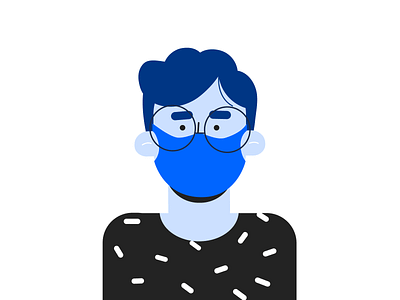 Wear mask 2d character covid illustration illustrator mask onboarding startup