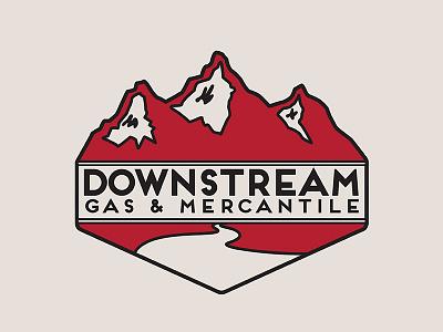 Down Stream Gas and Mercantile illustrator logo