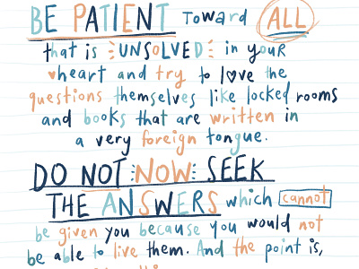 Be Patient by Maria Rainer Rilke