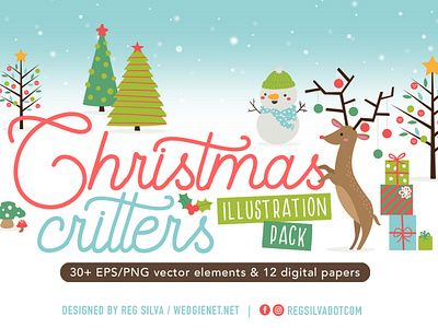Christmas Critters Illustration Pack