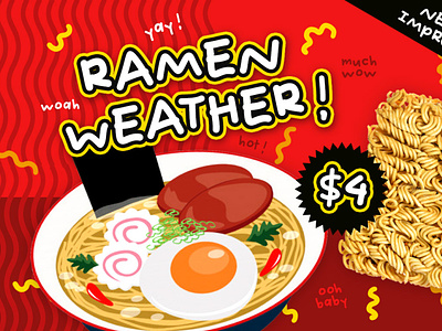Ramen Weather cool cute design font font design graphic design handwriting handwritten japanese packaging product quirky type typography