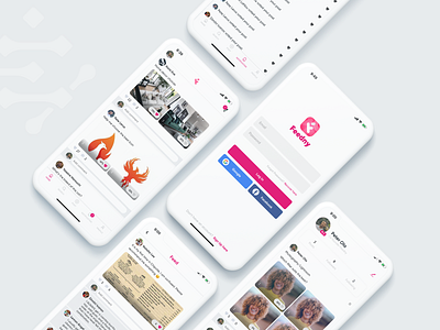 Feedny Social App android app design app app design chat chat app comment iphone javascript like login mockup notification poll profile react react native social app social network socialmedia voting