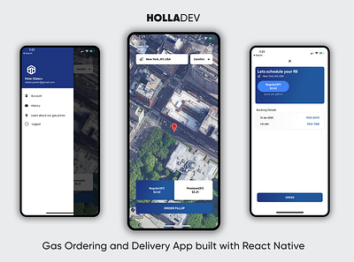 Gas App - React Native android android app design android app development app app design delivery design flat fullstack iphone iphonex javascript map maps mobile ordering react native redux ui ux