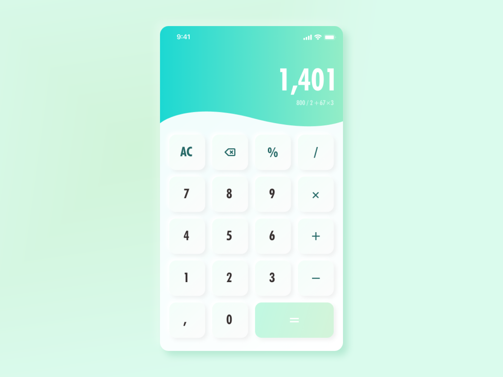 Calculator | Neumorphism Style by Adam Naufal Fiddin on Dribbble