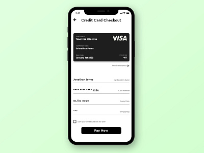 Daily UI #002 adobe xd credit card creditcardcheckout dailyui mobile uidailychallenge uidesign