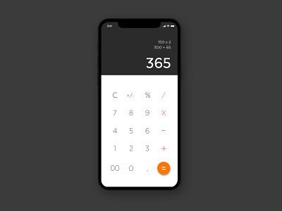 Daily UI #004 Calculator adobe xd adobexd calculator dailyui design minimal ui uidailychallenge uxui vector