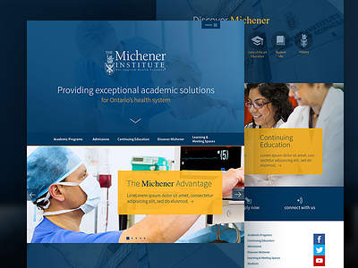 Michener Institute academic education higher ed home page innovation medical post secondary school soshal
