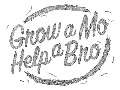 Grow a mo, help a bro blackandwhite design graphicdesign hand drawn handdrawn illustration linear logo movember pattern tshirt typography