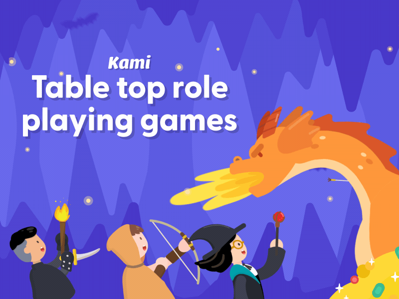 Kami for Table-top Role Playing Games 2d animation animated gif animation cave dragon dungeons dungeons and dragons edtech fantasy flat design illustration kami medieval motion graphics rpg rpg game ttrpg vector art vector illustration witch