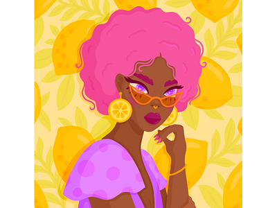 Facetober Day 12: Lemons, Afro, Funky Earrings 🍋