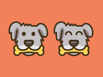 Dog with a bone bone cute dog happy illustrated logo