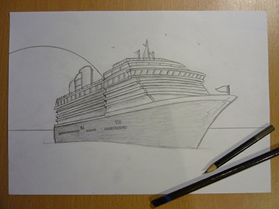 Cruise ship drawing Silhouette Vector Clipart Images Pictures