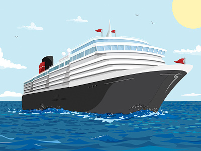 Ship Illustration boat illustration ocean sea ship vector