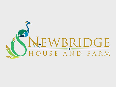 Newbridge House Logo illustrator logo newbridge peacock vector