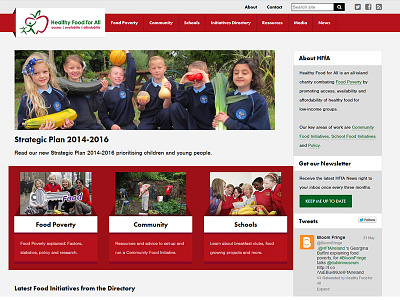 HFfA Homepage Design design development directory food poverty responsive website