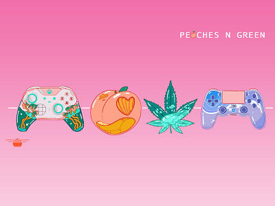 Peaches And Green Twitch Banner