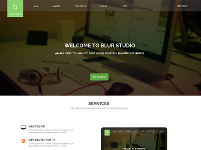 Blur Studio Page blur clean design flat design landingpage modern onepage studio team page web web design