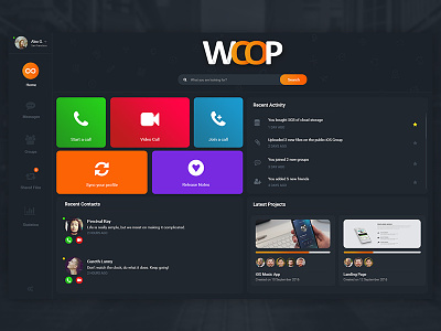Home Page - Chat App #10 app based chat graphic home page project ui web woop working