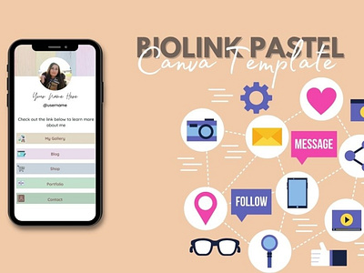 Biolink Pastel canva templates by Getart Studio on Dribbble