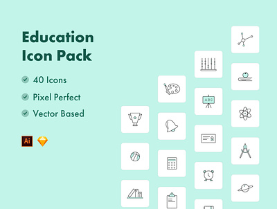 Education Icons animation appdesign books education elearning icon icon design icon set iconography icons learning math onlinestudy responsivedesign school study table topper uidesign webdesign
