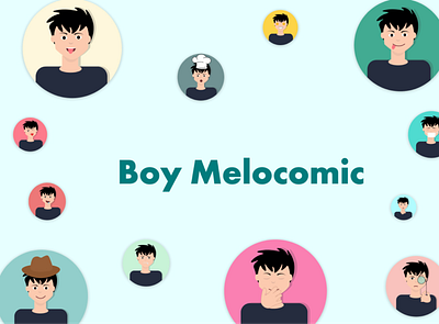 Boy Melocomic ai boy emoji emotions face figma iconography icons icons pack illustraion illustration illustration art illustrations illustrations wallpaper illustrations／ui illustrator sketch stickers uidesign webdesign