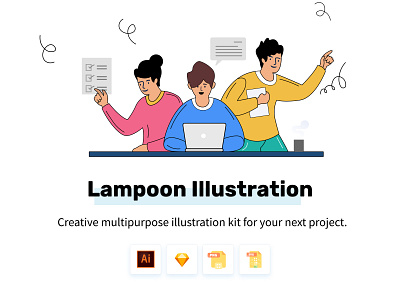 Lampoon Illustrations blog cartoon cartoon character graphic growth home homepage icons illustrations illustrations wallpaper landing marekting promotion ui uiux website website builder