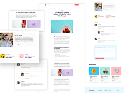 Blog Post Page article author blog blog design blog post blog posts comment form comments figma hubspot post page related post single blog post sketch slider webdesign wordpress
