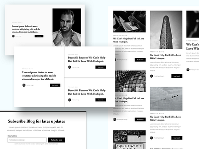 Blog Listing black and white blackandwhite blog blog post clean ui design feature post minimalistic postlisting sketch xd