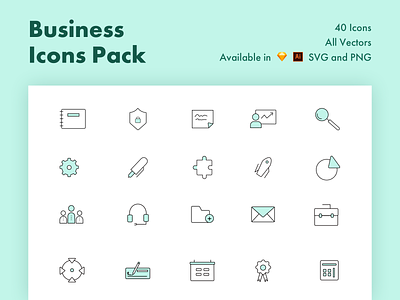 Business Icons Pack app icons bundle clean icons icon bundle icon design icon pack icon packs iconjar icons illustrator png scalable sketch svg vectors website design website icons