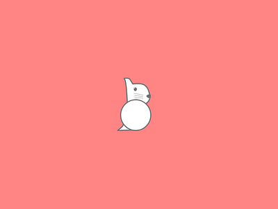 Rabbit drawing illustration logo