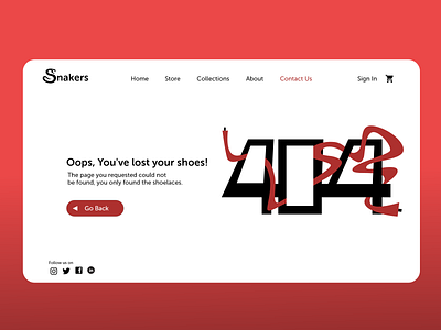 Snakers : Error 404 illustration typography ui webdesign