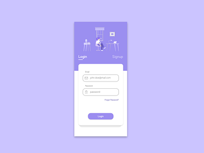 Login Page mobile app design