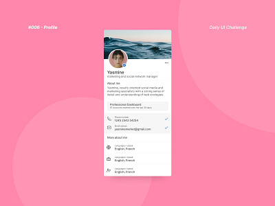 Daily UI #006 - Profile