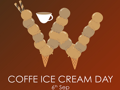 Happy Ice cream Coffee day! branding celebration colored creative design