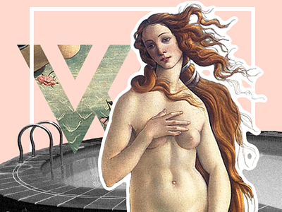 What'zhat Classics - Birth of Venus Botticelli art art direction artist artwork branding colored creative design identity illustration inspiration mash up mashup mashups mask