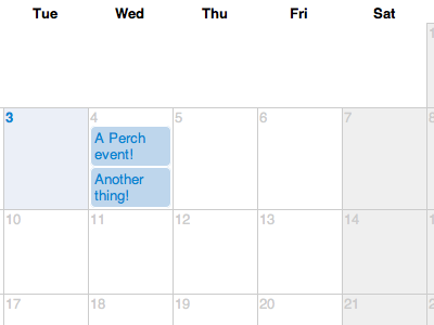 Events calendar