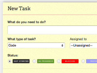 New Task arvo scrummage webapp