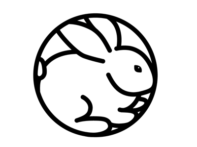 year of the rabbit crest illustration logo rabbit
