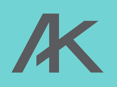 A plus K ligature logo monogram type wedding