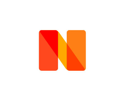 N harmonious logo n orange transparent typography uppercase