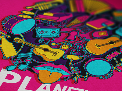College Festival Planet blue colleg design graphic design logo logo design music people pink song wip