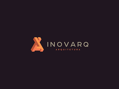 Inovarq Architecture logo arc architecture brand brasil float icon levitate logo logo design negative triangle typography