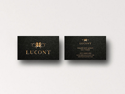 Lucont Letterpress + hotfoil business card card corporate hosiery luxury stationary