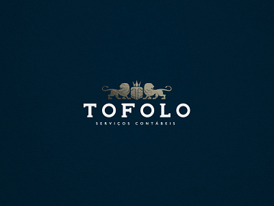 Tofolo - Accounting Services crown heraldic lion logo luxury shield slab serif type typography