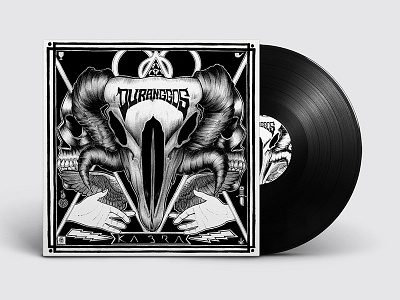 Duranggos Album. album black goat illustration music negative pen rock skull vynil