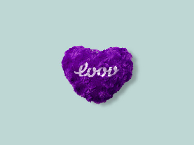 Fluffy loov cute hair heart logo loov love mark