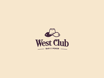 West Club Bar & Poker cards club cups hat logo negative playing cards poker