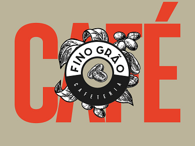 Fino Grão brand cafe coffee coffee shop condensed custom type logo retro seeds vintage